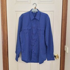 Biz Collection Men's Long Sleeve Stripe Dress Shirt Size M Color Blue