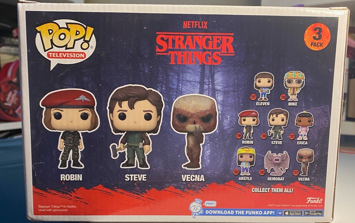 BRAND NEW FUNKO POP Stranger Things Robin Steve Vecna 3-Pack