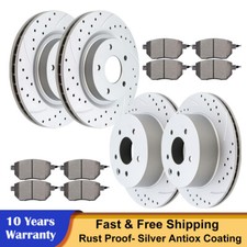 Front & Rear Disc Brake Rotors + Brake Pads for 2014 2015 2016 2017 Nissan Rogue