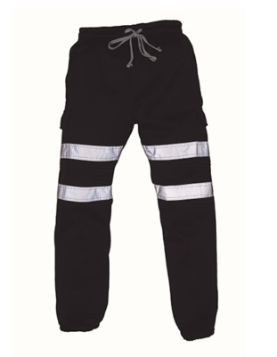 YOKO: HV016T Hi Vis Jogging Bottoms Jogginghose schwarz reflektierend Gr. XXL