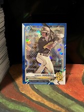 2021 Bowman Chrome Sapphire Robert Hassell Prospect San Diego Padres BCP-120