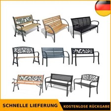 Gartenbank Parkbank Gartenmöbel 2-Sitzer Sitzbank Metall Holz mehrere Auswahl