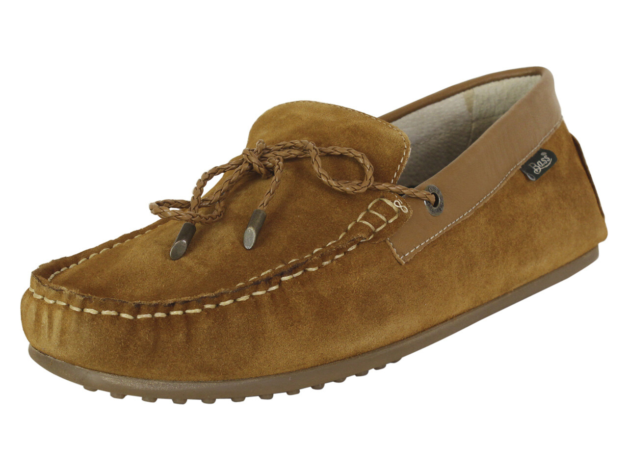 Bass Men's Tobby-Suede/LE British Tan Driving Loafers Shoes