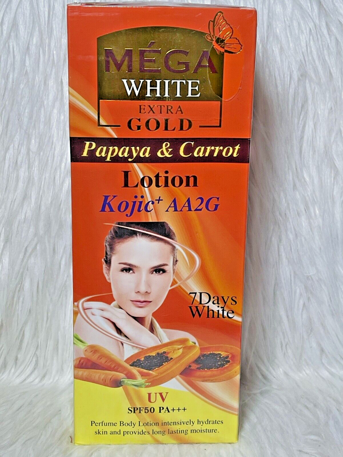 Lait ultra blanchissant papaye carotte kojic hydratant pour illuminer la peau en été