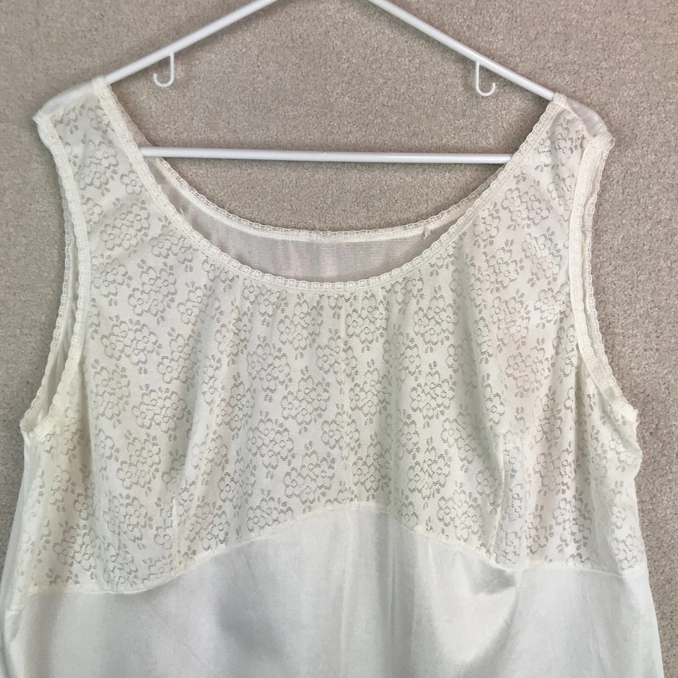 Top sin cordones vintage para mujer 14 medidas (sin etiqueta de talla) marfil encaje clásico abuela Foto 2 de 4