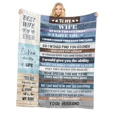 Gifts for Wife, Anniversary Birthday Gifts for 50   x60'' Blue Wife Blanket