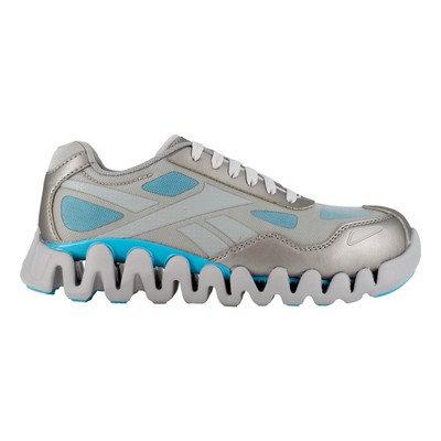 Reebok Size 8.5 Grey/Powder Blue Zig Pulse Work Athletic Work Shoes D10-9