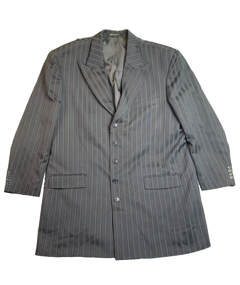 Milano Moda 3 Piezas Traje Para Hombres 48R Abrigo Chaleco Pantalones Vestido 42R (42x28) Negro Foto 2 de 4