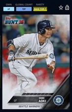 Topps BUNT 2016  APP Nori Aoki Tier 7 /137