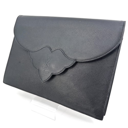 Borsa pochette Yves Saint Laurent pelle vintage nera autentica dal Giappone 0435 - Foto 2 di 17