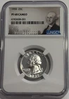 1955 NGC PF68 Cameo 90% Silver Proof Washington Quarter 25c Portrait Label