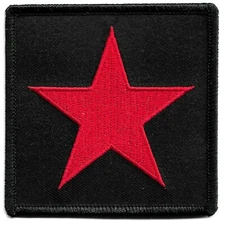 The Red Star on Black Background Logo Symbol Patch [Embroidered] Iron or Sew On