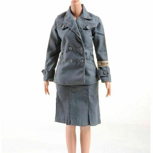 Gonna cappotto da signora ufficio tedesco 1/6 seconda guerra mondiale abbigliamento adatto 12"" figura femminile giocattolo - Foto 1 di 7