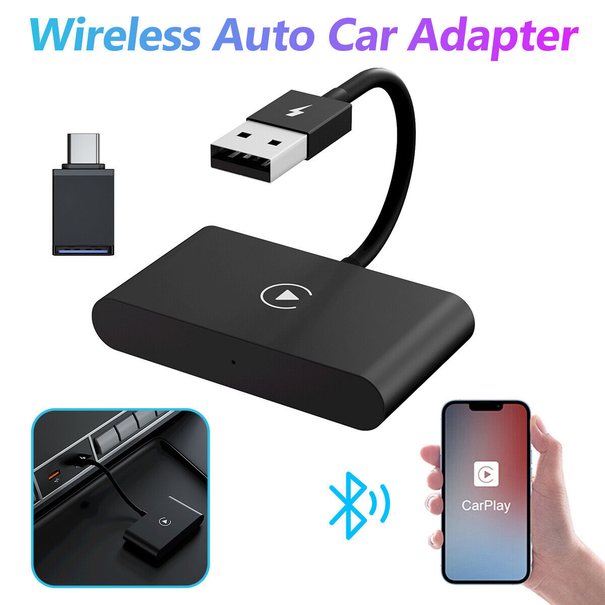 Wireless Carplay Adapter Dongle USB Play for iPhone IOS Car Navigation  Player