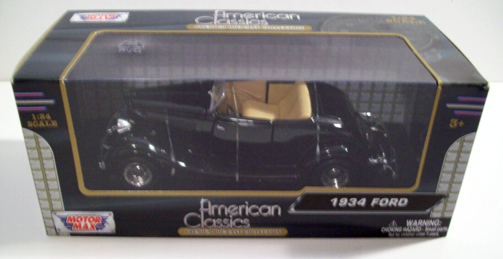 New Motor Max American Classics 1934 Ford Die-Cast Car,1:24 Scale, Black