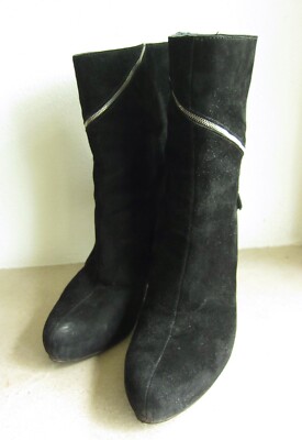 Stiefeletten schwarz 37 GIORGIO FABIANI Echtleder Made in Italy Absatz 9cm
