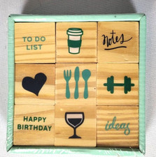 Made for Retail Brand New 9 Piece Wooden Stamp Set Mixed Themes Crafts Journals