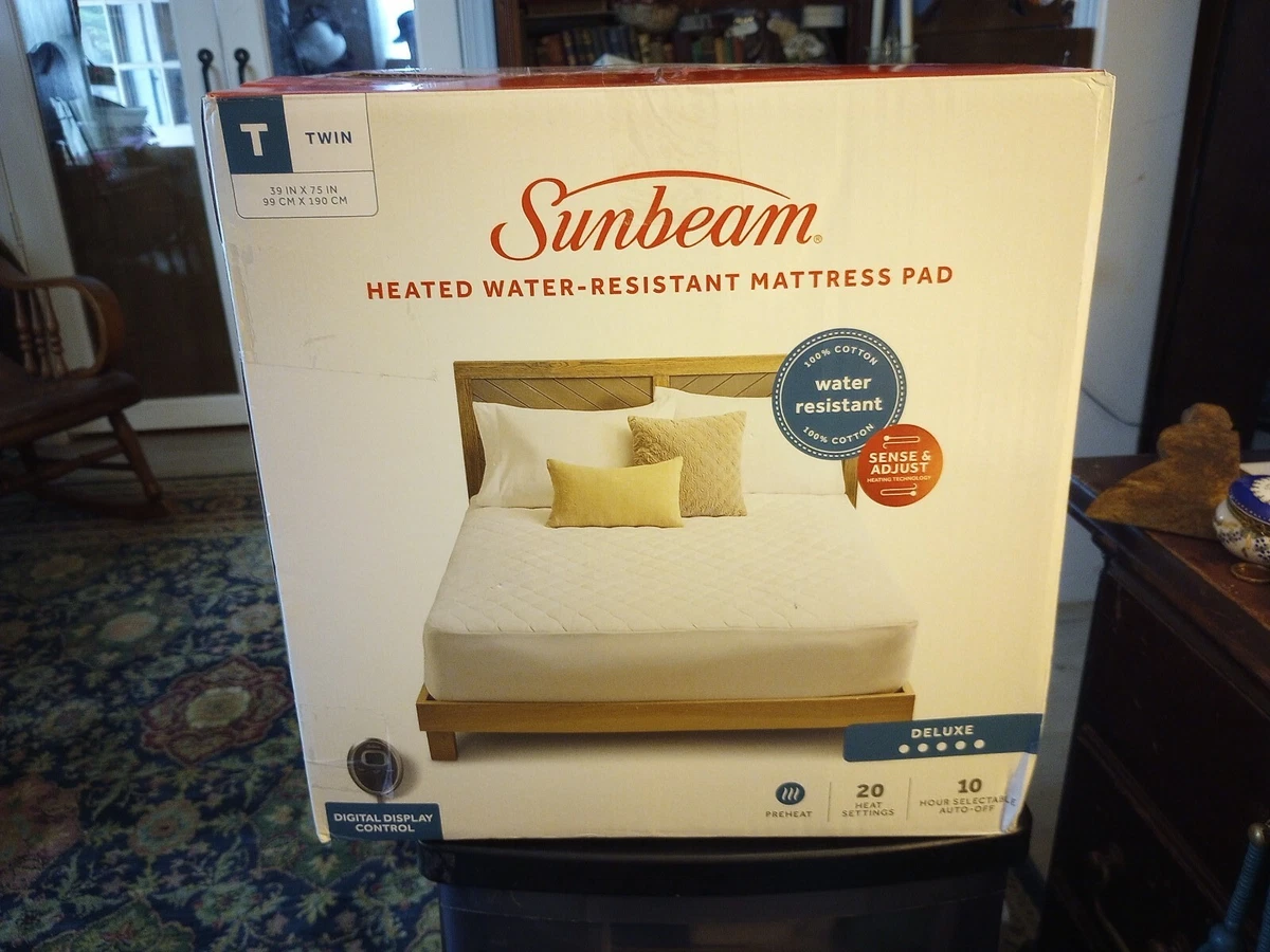 New Sunbeam Heated Water- Restant Twin Mattress Pad New in Box 53891159296  | eBay