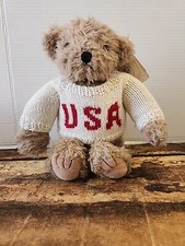 Vintage Ganz PlushStuffed Bear USA Sweater "Butterscotch " 1992