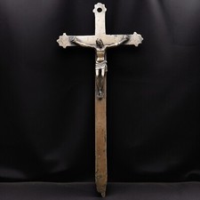 ANTICO CROCIFISSO CROCE CRISTO FINE 1600 XVII SEC OTTONE ARTE SACRA