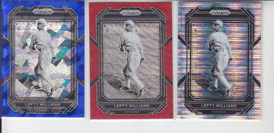 (3) 2023 Prizm Lefty Williams Pulsar + Blue Ice + Red Wave Black Sox #227