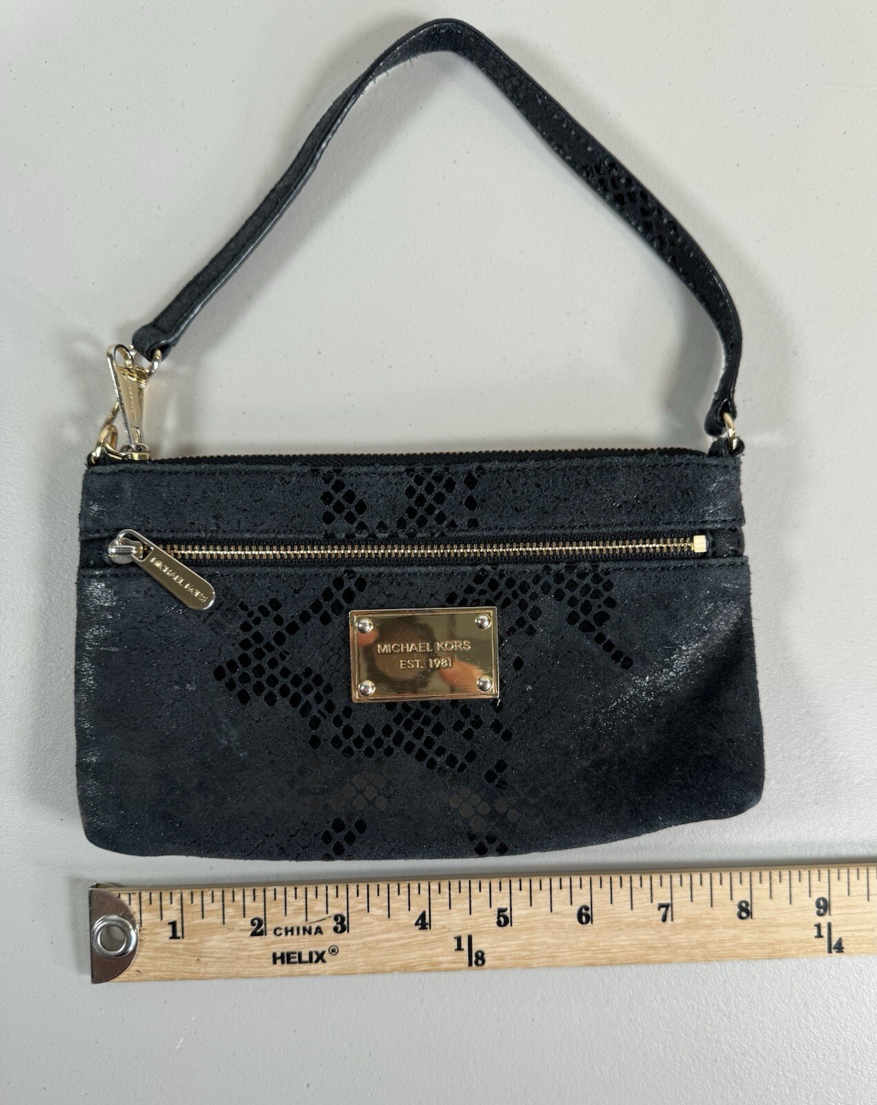 Michael Kors Black Leather Python Clutch Bag with… - image 8