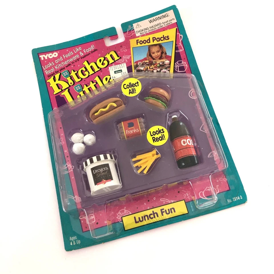 Tyco Kitchen Littles LUNCH FUN - Barbie Play Food - 1995 - New in Package - Image 2 of 4