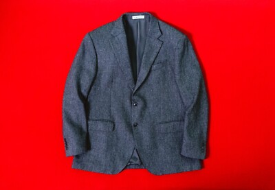 SARTORIA LATORRE Men Gray Herringbone Wool Button Jacket Size 54 
