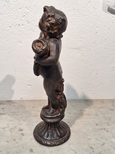 Terrakotta Skulptur Vertreter Putto mit Horn Kopien - Bild 10 von 16