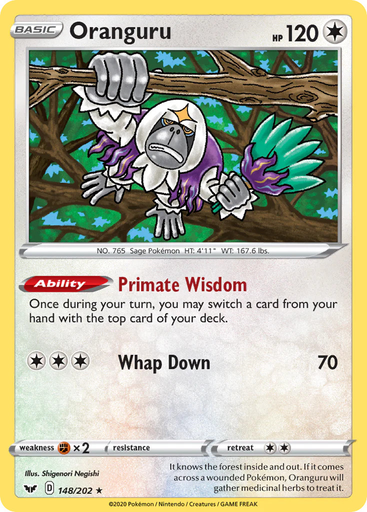 Oranguru (148/202) [Sword & Shield: Base Set] Lightly Played Holofoil Pokemon TC