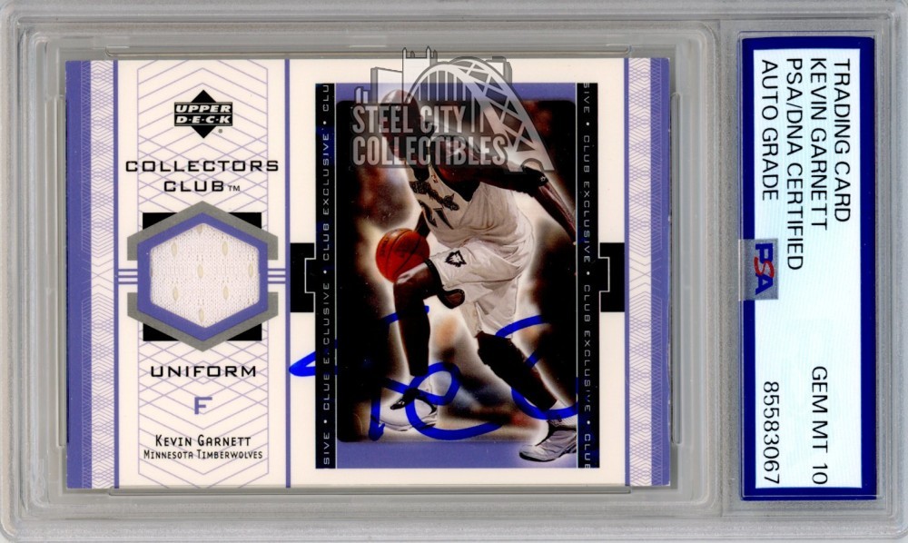 Kevin Garnett Autographed Signed 2002-03 UD Collectors Club Autograph Jersey Card #KG-U PSA/DNA 10 