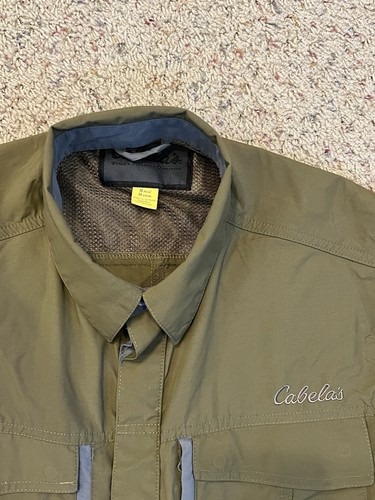 Cabelas Shirt Mens Medium Snap Button Vented Long Sleeve Outdoors Utility - Picture 2 of 5