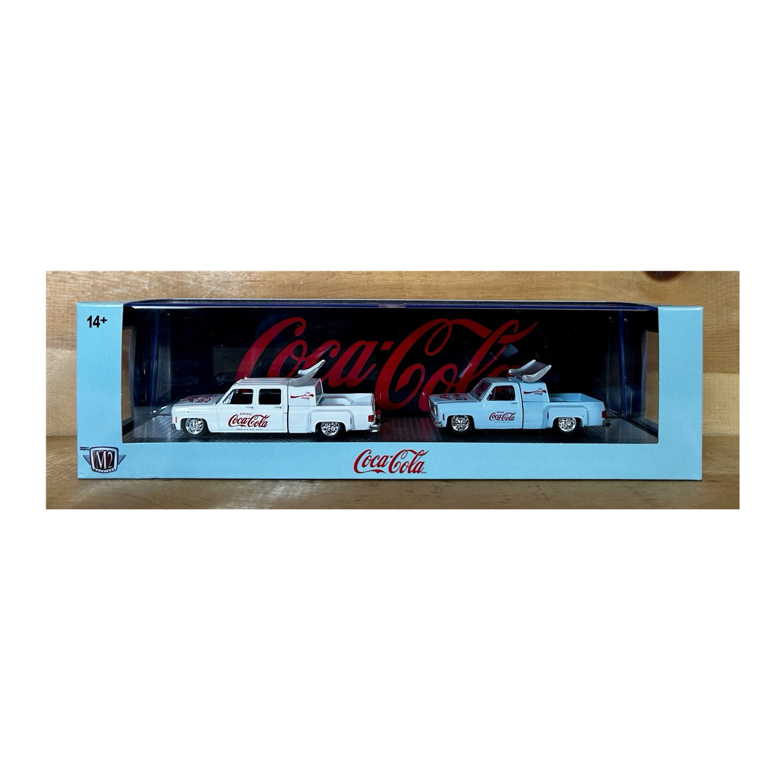 M2 Machine Coca-Cola Dually Hauler Set White and Light Blue non-chase