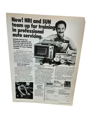 1986 NRI SUN Auto Service Training Vintage Magazine Ad