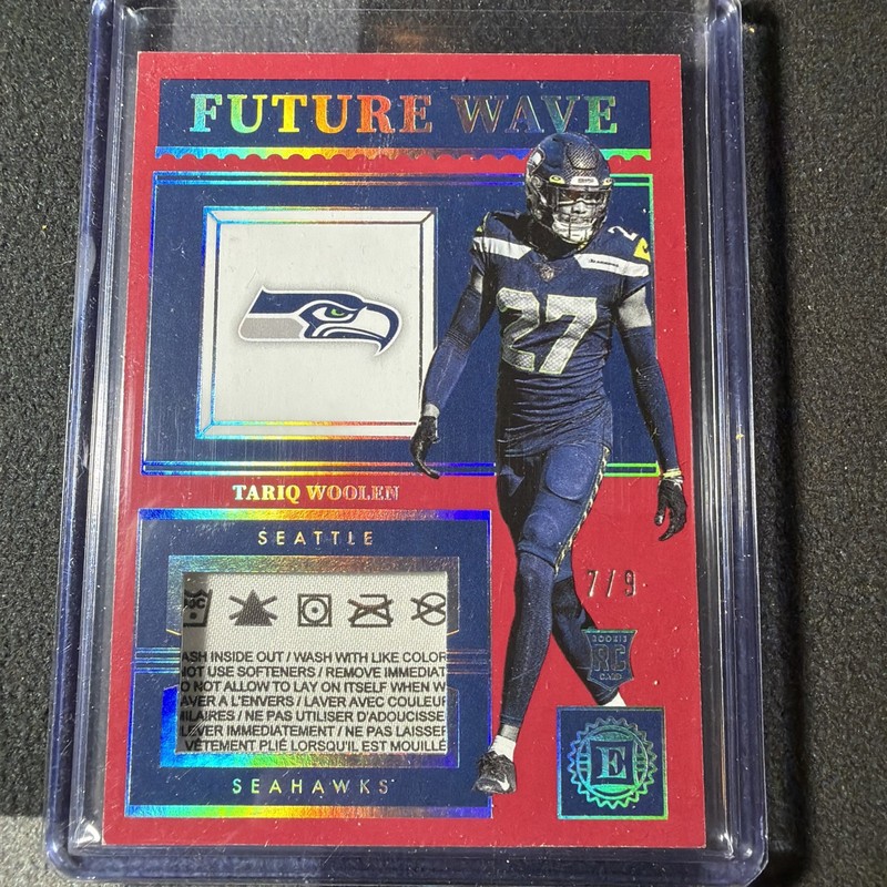 2022 Panini Encased Tariq Woolen Ruby Future Wave Laundry Tag Rookie Patch #7/9