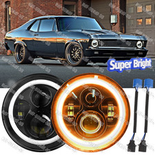 Pair Fit Chevrolet Nova 1969-1979 7round Led Headlight Hi-lo Lamp Dot Approved