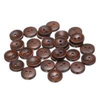 "24L Holz NäHknöPfe 5/8\" (15Mm) 2 LöCher, 30 StüCk, Mittelbraun, FüR Kleidung Diy"