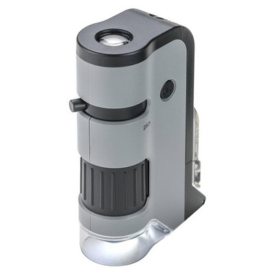 MicroFlip 100x-250x, LED UV Pocket Microscope with Smartphone Clip, STEM Educ...