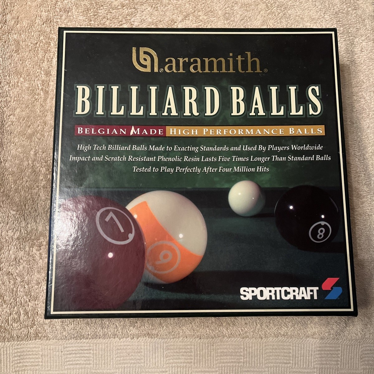 Sportcraft Billiard Balls Belgian-made Aramith Complete Set 16 for
