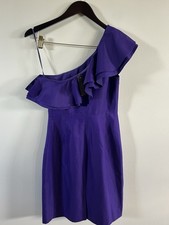 J. Crew Womens Dress One Shoulder Ruffle Purple Size 2 New