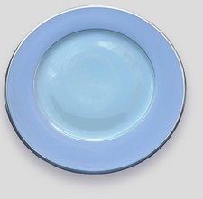 Haviland Limoges France ILLUSION ENDIVE Plate Platinum Lilac striped White Used