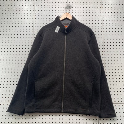 Merrell Wool Jacket Mens Large Gray Wool Blend Fleece Lined Heavyweight Zip