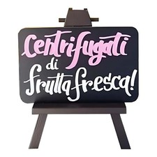 Lavagna da Tavolo Windy Nera con Treppiede in Ardesia 9,7x14,8 cm Leone - Bar