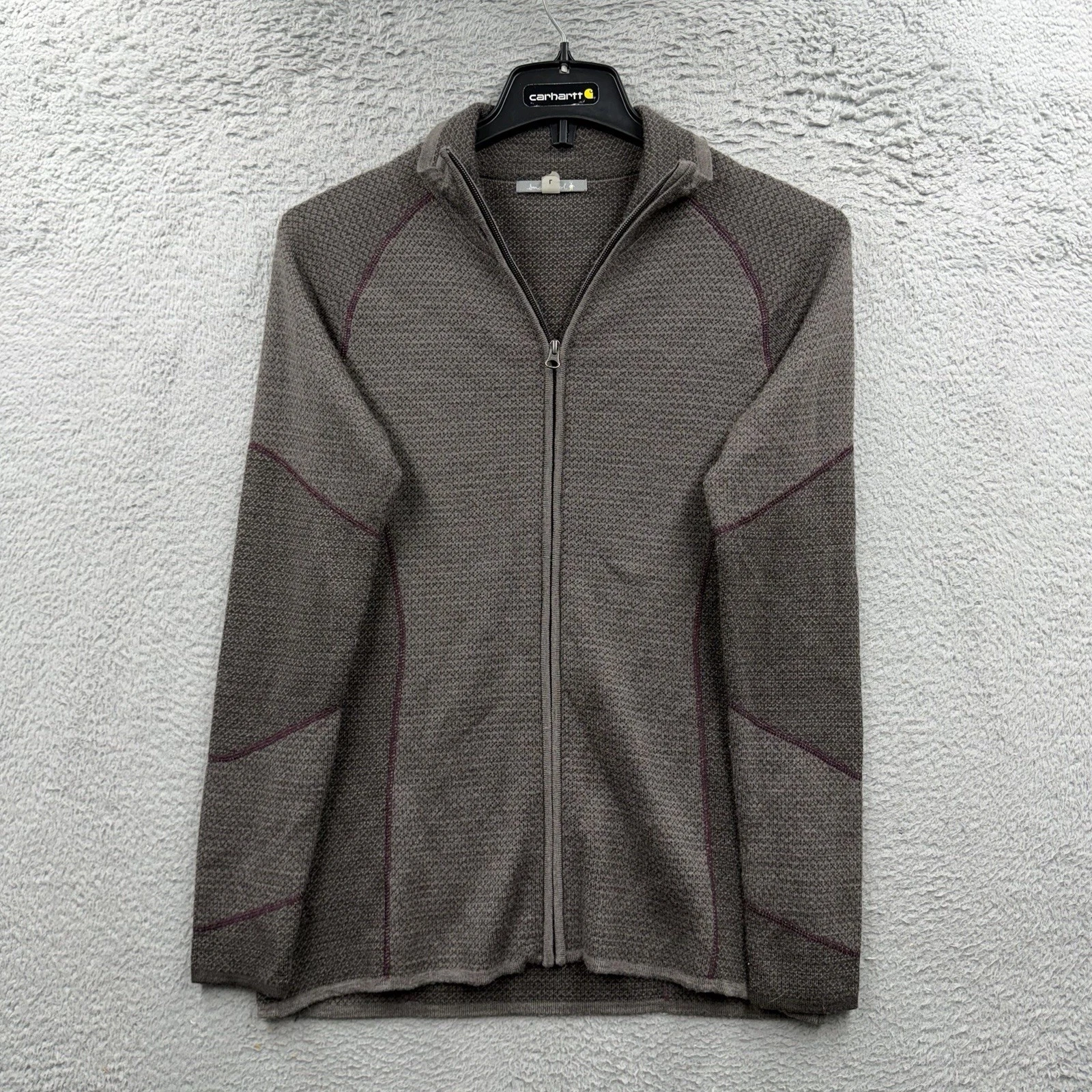 Smartwool Alamosa Jacket Gray Full Zip Merino Wool Women’s Sweater Base Layer L