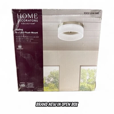 HOME DECORATORS COLLECTION Home Decorators 7.85" 12W LED Ceiling Flush Mount Brushed Nickel Light Fixture