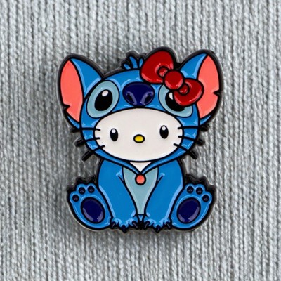 Fantasy Pin Hello Kitty Cosplay Stitch, Cat in Costume Kawaii Pins Sanrio Disney