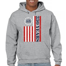 USA 250 Years Flag Unisex Hoodie American Patriotic July 4th Freedom