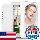 Bogda Mini Fridge 4 Liter/6 Can Dimmable Led Light Mirror Cooler And Warmer For