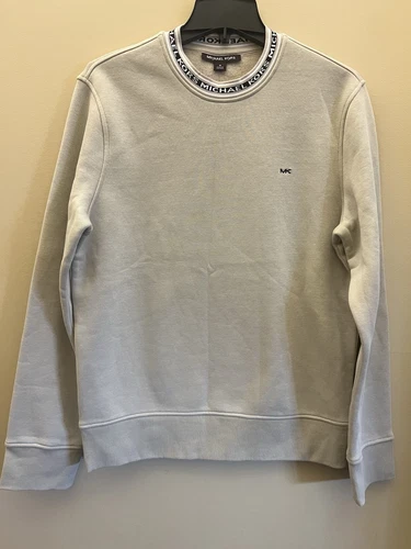 #244 Felpa girocollo pullover uomo logo Michael Kors taglia M vendita al dettaglio $98