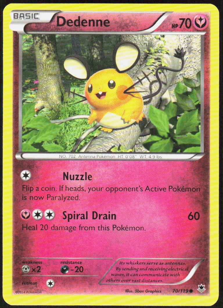 Dedenne 70/119 Common XY - Phantom Forces LP Pokemon